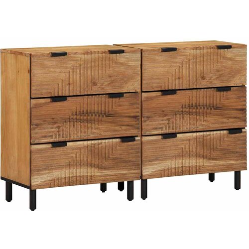  Set komoda 2 kom. 120 x 33 x 75 cm Čvrsto drvo akacije Cijene