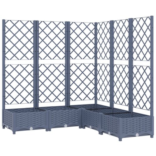 Maison Chic Cvetlično korito - Cvetlični Lonec z oporno mrežo temno sivo 120x120x121,5 cm PP, (21788863) Slike