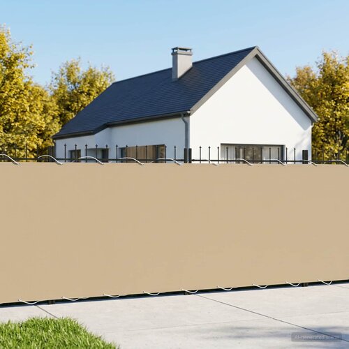  Zaslon za privatnost na balkonu 150 x 400 cm Polyester Bež Cene