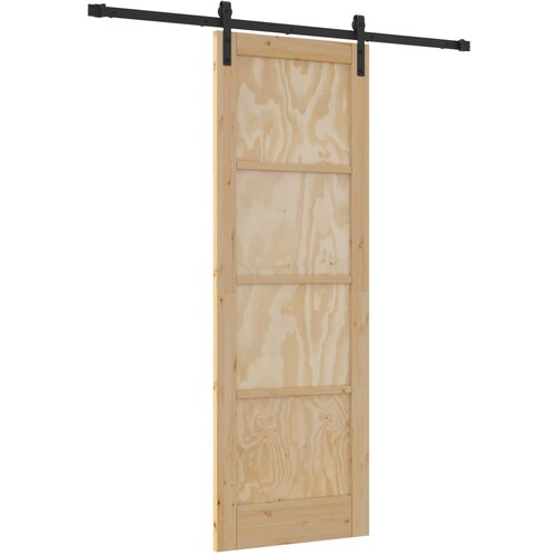  Klizna vrata Prirodna i crna 73,5 x 211 cm Masivna borovina Slike