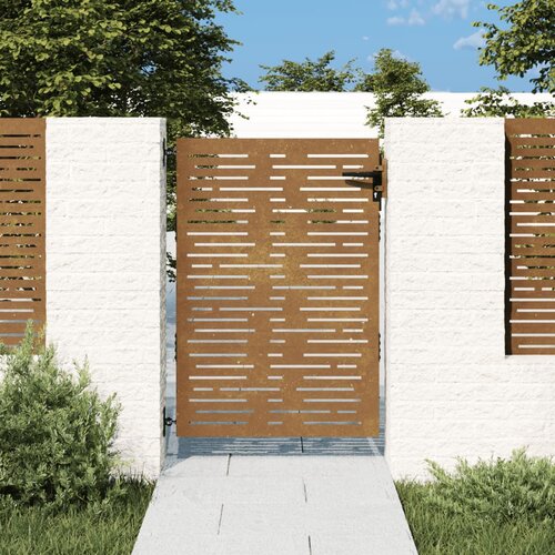 vidaXL Vrtna vrata 85x150 cm corten jeklo kvadraten dizajn Cene
