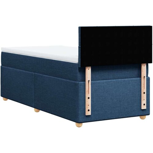 VidaXL Krevet s oprugama i madracem plavi 80x200 cm od tkanine Slike