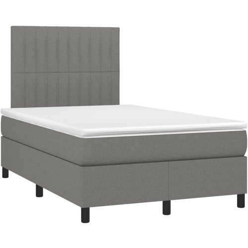 VidaXL Box spring postelja z vzmetnico temno siva 120x190 cm blago, (21111239) Slike