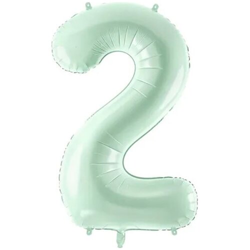 PARTY DECO balon iz folije &amp;scaron;tevilka &amp;#039;&amp;#039;2&amp;#039;&amp;#039;, 72cm, pastelno zelen Slike