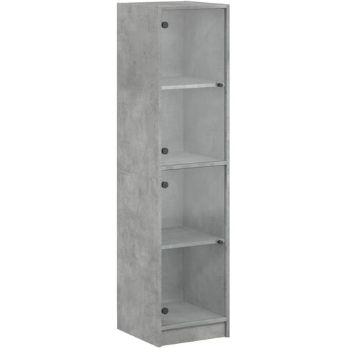  Visoka komoda sa staklenim vratima boja betona 35 x 37 x 142 cm Slike