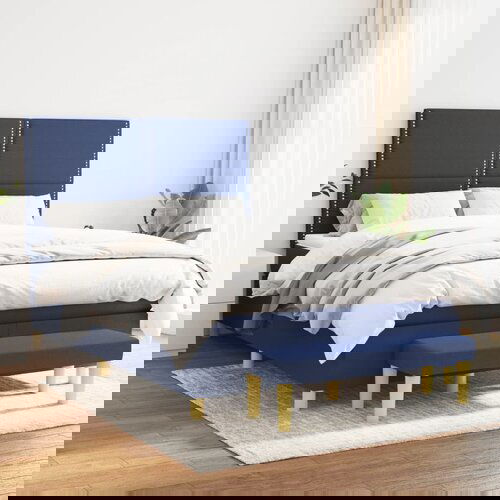 The Living Store Box spring postelja z vzmetnico modra 140x200 cm blago - Box Spring Postelja, (21513312) Slike