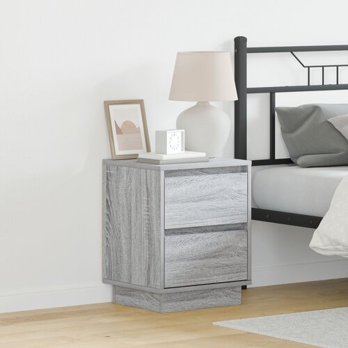 vidaXL nočna omarica z LED svetlobo siva sonoma 39x34,5x50 cm Cene