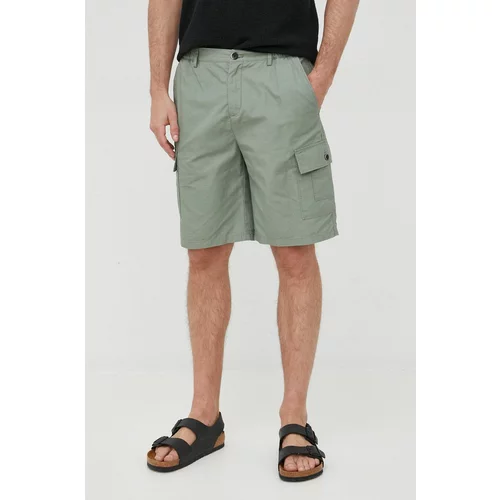 Sisley Pamučne kratke hlače za muškarce, boja: zelena
