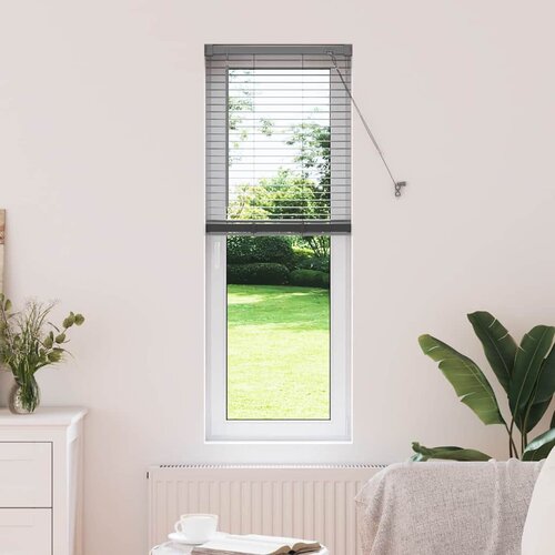 vidaXL Okenska roleta z zavesami Drugo Temno siva 80 x 130 cm Aluminij Cene