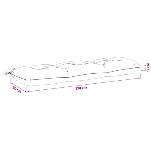  Jastučić za klupu VIANEN 100% poliester Crna 130 x 30 x 12 cm - Crna 130 x 30 x 12 cm Slike