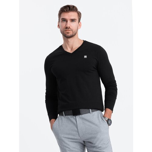 Ombre Men&amp;#039;s V-NECK Longsleeve - black Slike