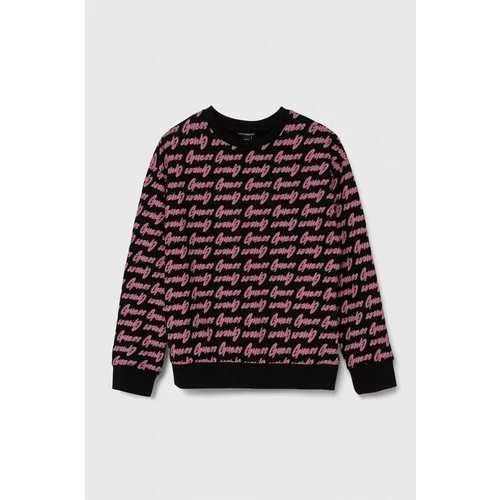 Guess Otroški bombažen pulover črna barva, J4YQ06 KA6R4