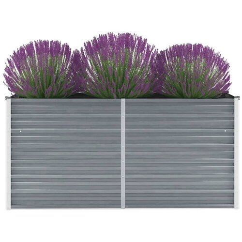 VidaXL Vrtna sadilica od pocinčanog čelika 160 x 40 x 77 cm siva Slike