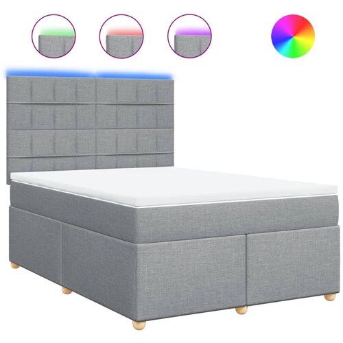 Maison Chic Box spring postelja - Vzmetna postelja z vzmetnico svetlo siva 140x200 cm blago SL17222, (21892529) Cene