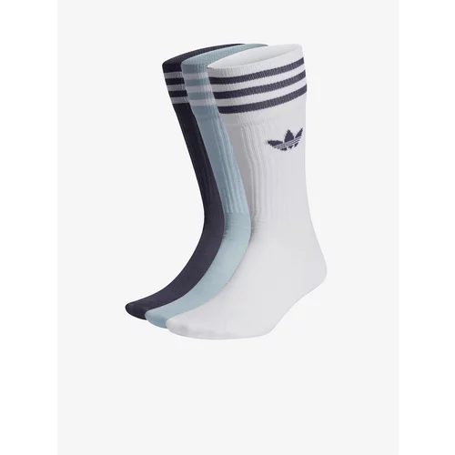 Adidas Originals Set of three pairs of women's socks in white, light blue and black color - Women