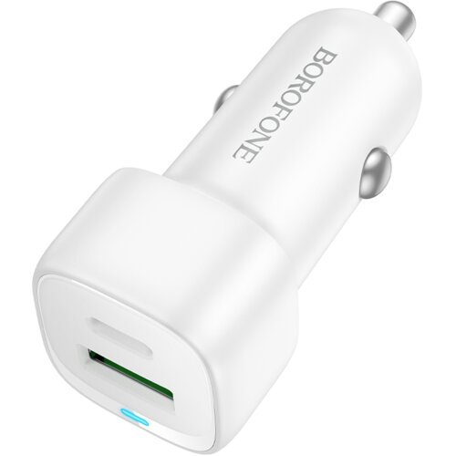 Borofone adapter BZ34B avtopolnilec Type C (20W) USB A (18W) PD 38W QC 3.0 - bel Slike