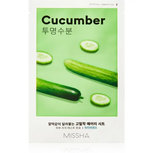 MISSHA Airy Fit Cucumber Sheet maska s hidratacijskim i revitalizirajućim učinkom za suho lice 19 g