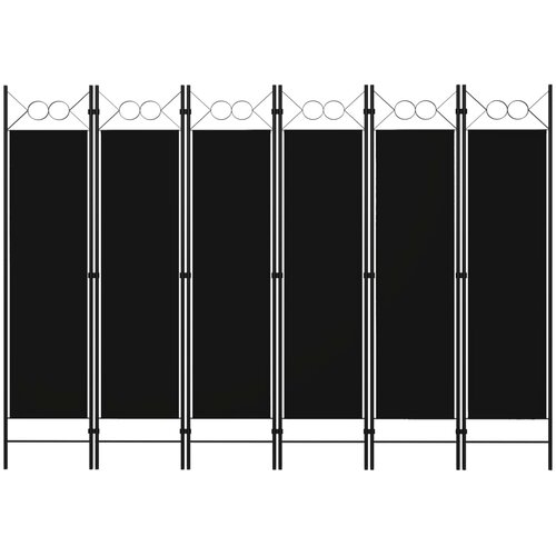 Sobna pregrada sa 6 panela crna 240 x 180 cm Cene