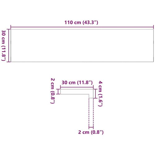 VidaXL Prozorske klupice 2 kom tamnosmeđe 110x30x2 cm masivne hrast Slike