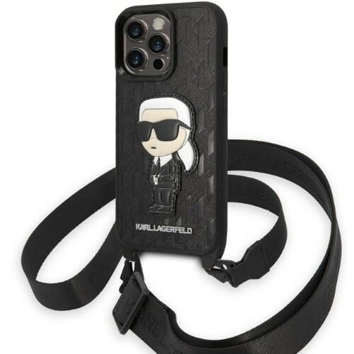 Karl Lagerfeld OVITEK MONOGRAM IKONIK PATCH CASE ZA IPHONE 14 PRO ČRN, (21898279) Cene