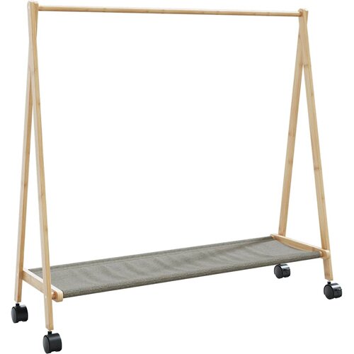  Stalak za odjeću s policama i kotačima 106x34x106,5 cm bambusa Cene