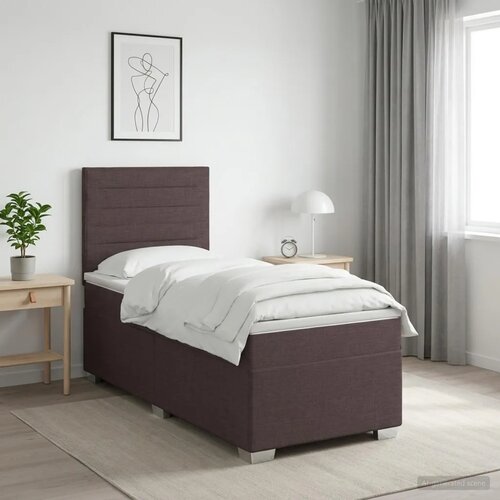  Boxspring krevet s madracem Tamno smeđa 80 x 200 cm Tkanina - Tamno smeđa 80 x 200 cm Dizajn linija Slike
