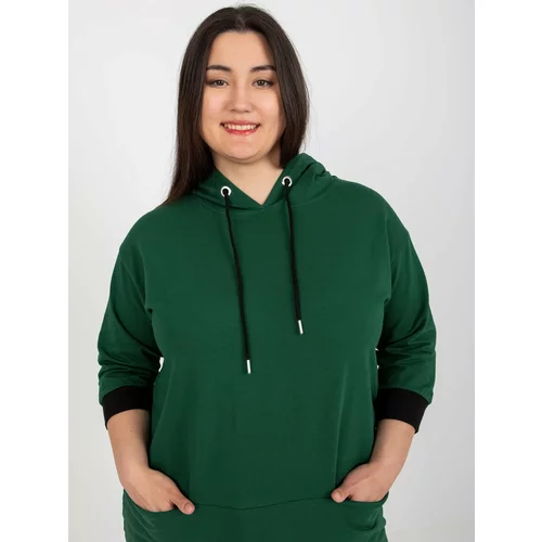 Fashion Hunters Dark green plus size hoodie