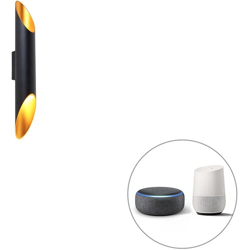 QAZQA Pametna stenska svetilka črna 5,6 cm z 2 Wifi GU10 - Organo Slike
