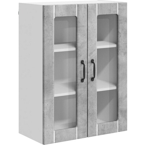  Zidni stakleni ormarić Lucca Betonska siva 60 x 31 x 80 cm Slike