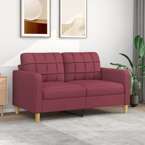 vidaXL Dvosjed od tkanine crvena boja vina 140 cm Cijene