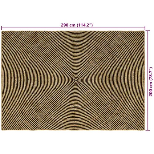  Tepih Prirodna i crna 200 x 290 cm Juta Slike