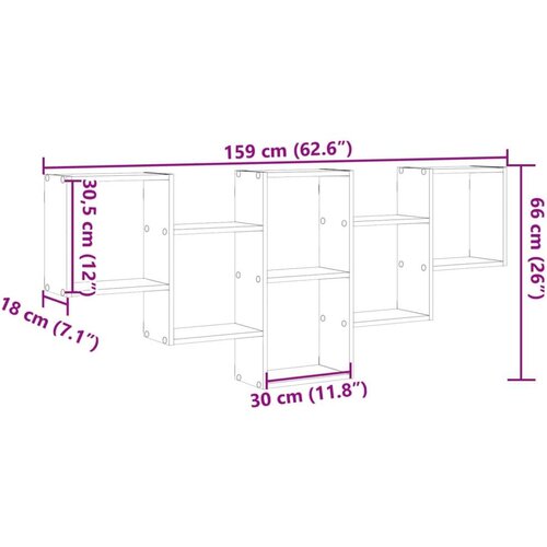 vidaXL Zidna polica boja hrasta sonome 159x18x66 cm konstruirano drvo Cene