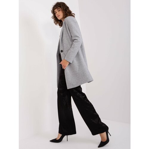 Fashion Hunters Grey classic women's coat OCH BELLA Slike