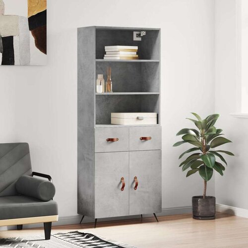  Visoka komoda siva betona 69 5x34x180 cm od konstruiranog drva Slike