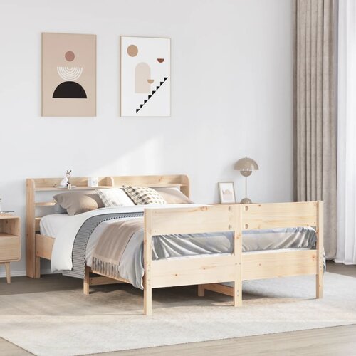 VidaXL Posteljni okvir brez vzmetnice 120x190 cm trdna borovina Slike