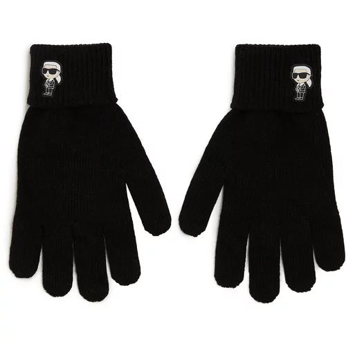 Karl Lagerfeld Klasične rukavice crna / bijela