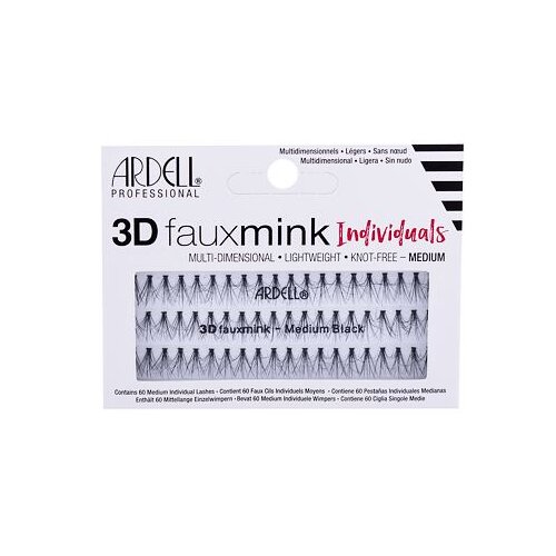Ardell 3D faux mink individuals knot-free šopki umetnih trepalnic 60 ks odtenek medium black Cene
