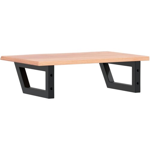  Zidna polica za umivaonik od čelika i masivne hrastovine Smeđa 60 x 40 x 2 cm Slike