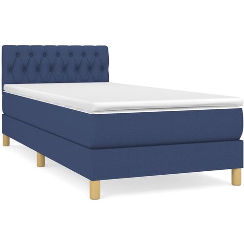 Maison Chic Box spring postelja - Vzmetna postelja z vzmetnico moder 90x200 cm blago SL13066, (21883529) Slike