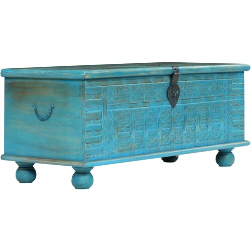 vidaXL Skrinja za shranjevanje trden mangov les moder 100x40x41 cm Cene