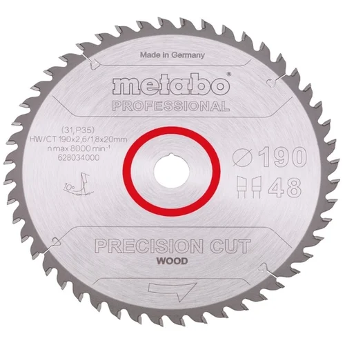 Metabo list krožne žage HW/CT 190x20, 48 WZ, 628034000