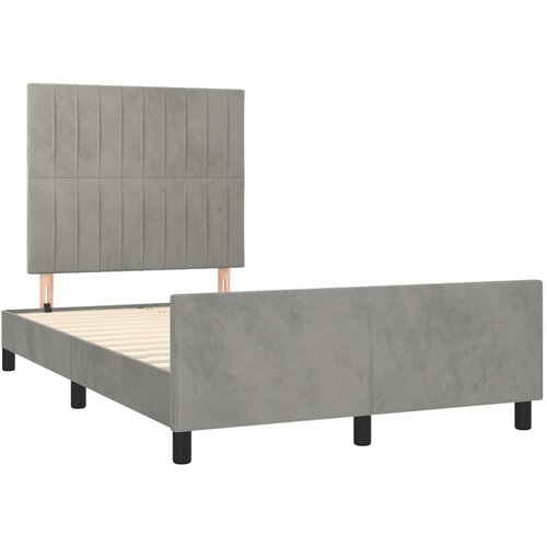 VidaXL Okvir za krevet s uzglavljem svjetlosivi 120x190 cm bar&amp;scaron;unasti Slike