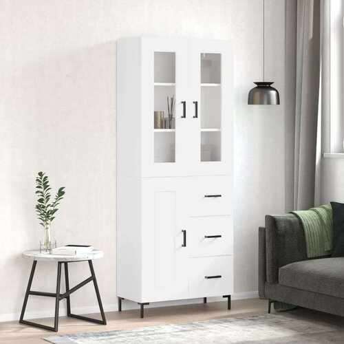  Visoka komoda bijela 69 5x34x180 cm konstruirano drvo Slike