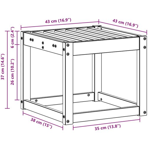  Klupa za sjedenje Prirodna 43 x 43 x 37 cm Čvrsto drvo akacije Slike