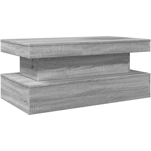  Stolić za kavu s LED svjetlima siva boja hrasta 90 x 50 x 40 cm Slike