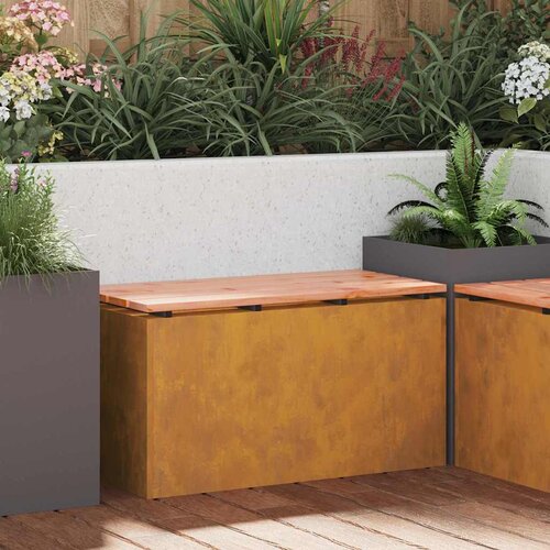 VidaXL Vrtna klop Rjav 80 x 40 x 43 cm Odporno jeklo Slike