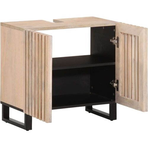 vidaXL kupaonski ormarić za umivaonik 62x34x58 cm masivno drvo manga Cene