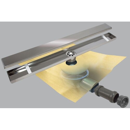 Revestech kanalica za tu&amp;scaron; i terase sa re&amp;scaron;etkom za keramiku i preinstaliranom dry 40 hidroizolacijom linear basic duo 70, 25x25 cm Slike
