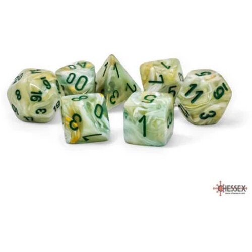 Chessex kockice - marble mega-hedral - green & dark green (7) Slike