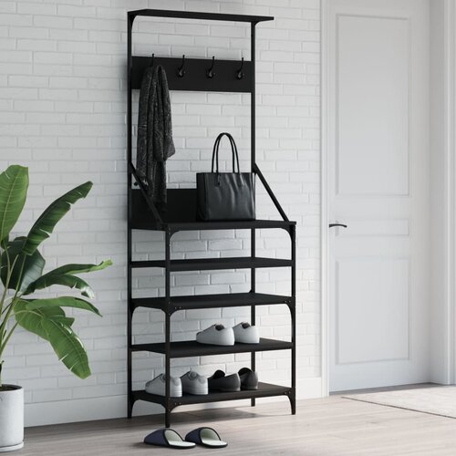  The Living Store Regal za oblačila s prostorom za čevlje črn 70x34x184 cm - Regal Za Oblačila, (21484489) Slike